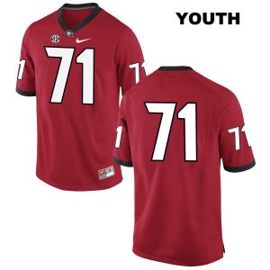 Youth Georgia Bulldogs NCAA #71 Andrew Thomas Nike Stitched Red Authentic No Name College Football Jersey KFD4454NL
